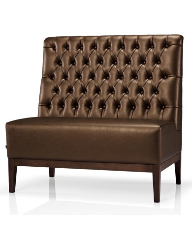 Banco tapizado capitoné de diseño elegante, ideal para hostelería y espacios de hogar.