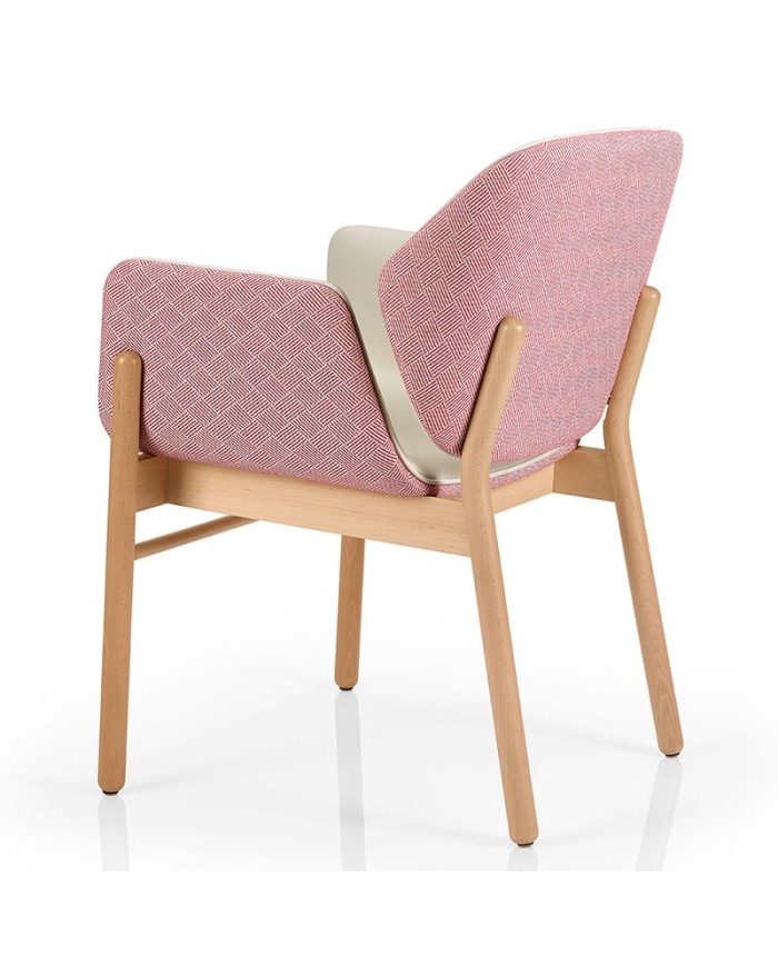 Sillón de madera con asiento tapizado JMS Moreira ZH36B