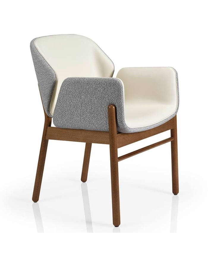 Sillón de madera con asiento tapizado JMS Moreira ZH36B