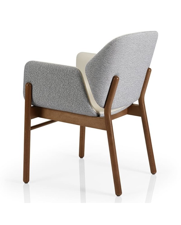 Sillón de madera con asiento tapizado JMS Moreira ZH36B
