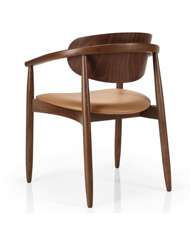 Sillón de madera con asiento tapizado JMS Moreira ZH38B