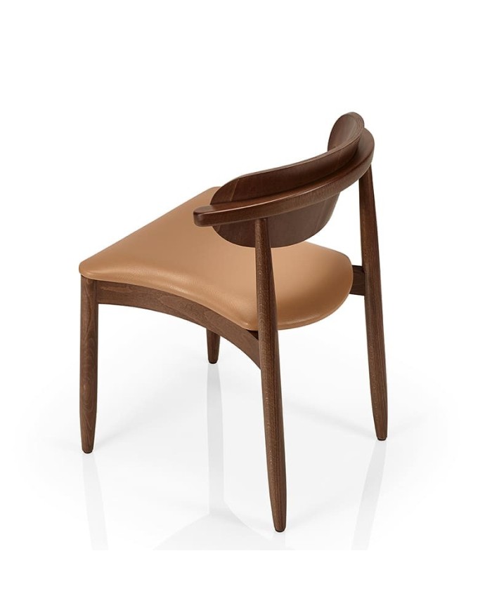 Silla de madera con asiento tapizado JMS Moreira ZH38D