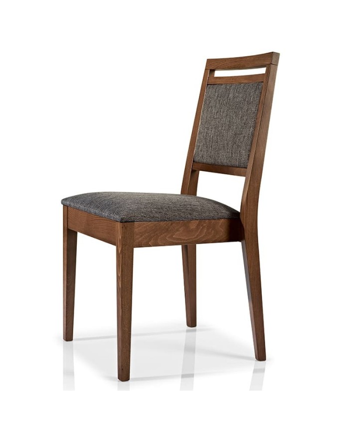 Silla de madera con asiento tapizado JMS Moreira ZH57