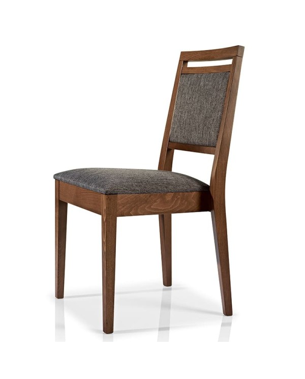 Silla de madera con asiento tapizado JMS Moreira ZH57