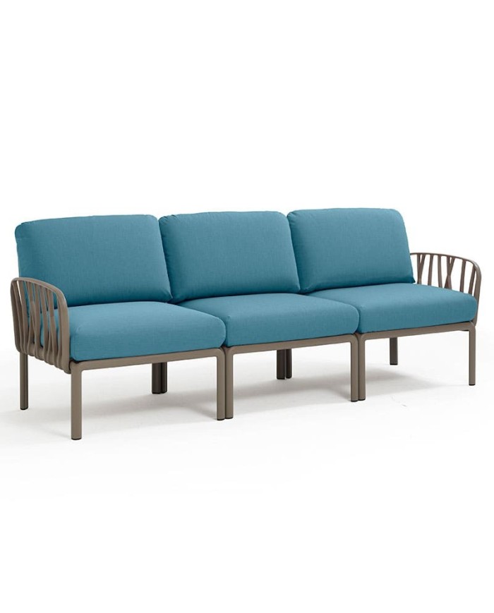 Sofá Komodo Nardi color tortora 3 plazas