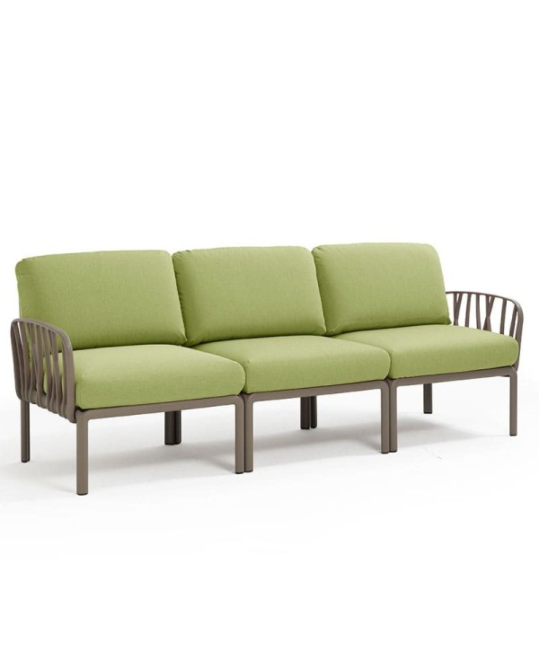 Sofá Komodo Nardi color tortora 3 plazas