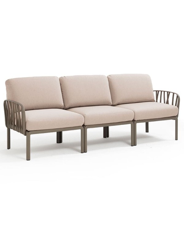 Sofá Komodo Nardi color tortora 3 plazas