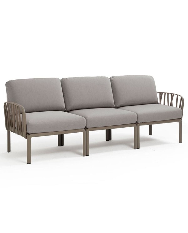 Sofá Komodo Nardi color tortora 3 plazas