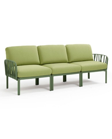 Sofá de exterior modular de polipropileno y tapizado para jardín y hostelería