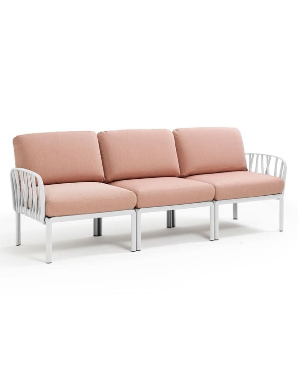 Sofá Komodo Nardi color blanco 3 plazas