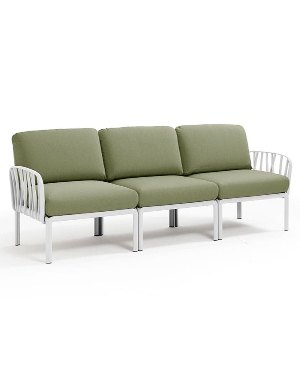 Sofá Komodo Nardi color blanco 3 plazas