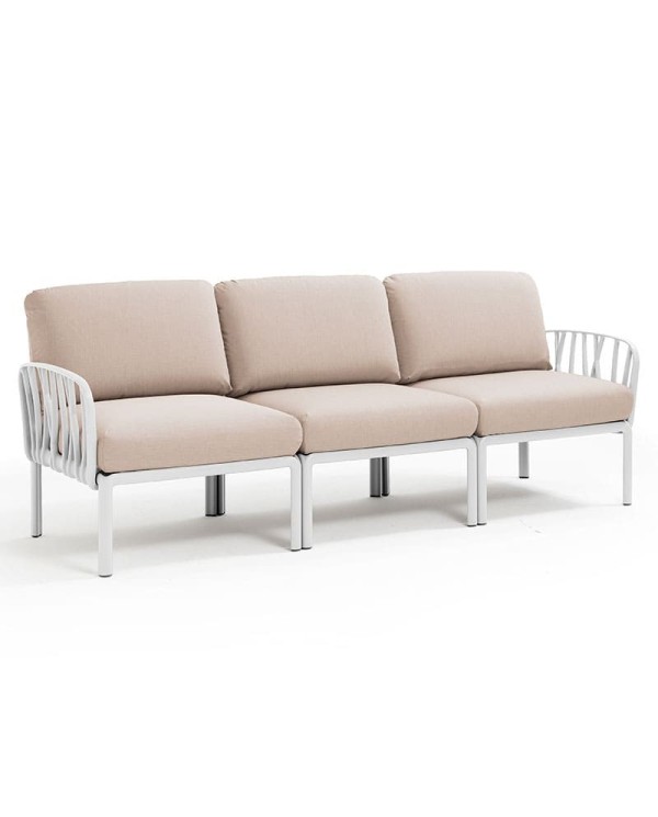 Sofá Komodo Nardi color blanco 3 plazas