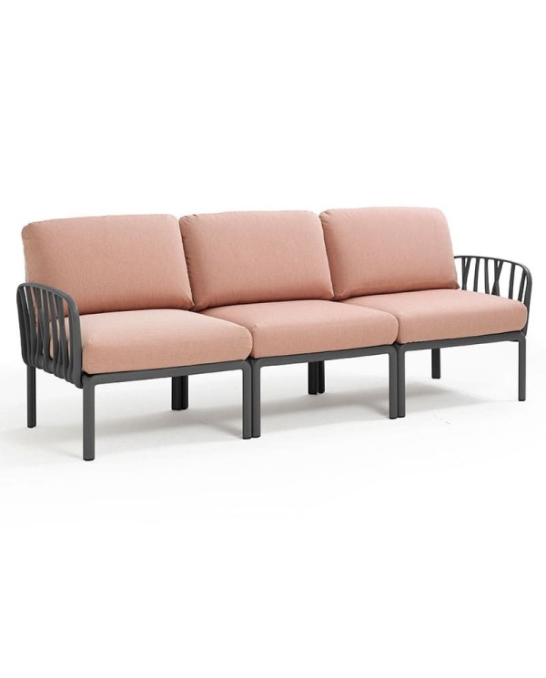 Sofá Komodo Nardi color antracita 3 plazas