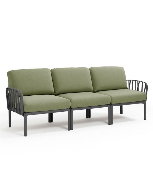 Sofá Komodo Nardi color antracita 3 plazas