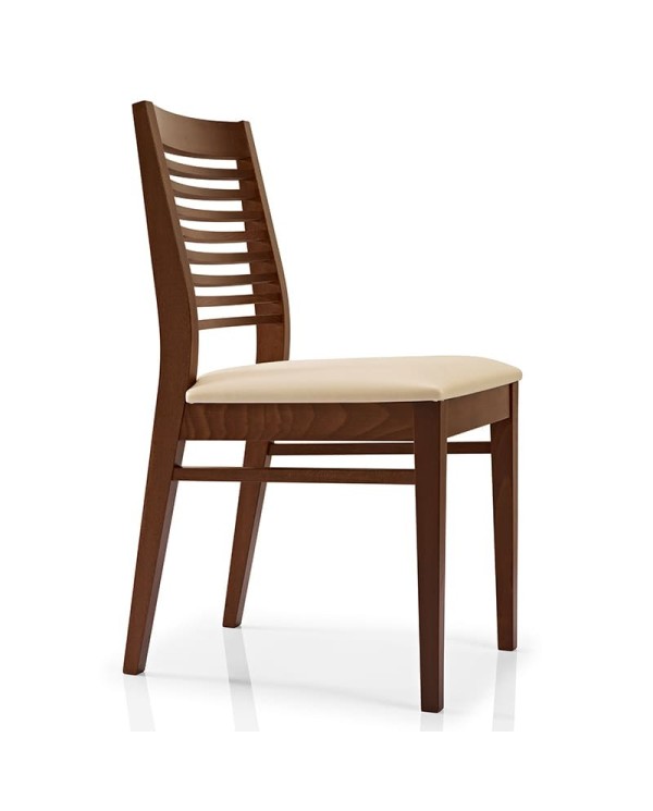 Silla apilable de madera y tapizado JMS Moreira ZH68