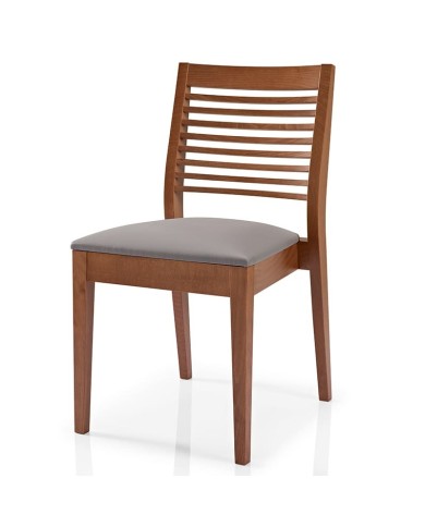 Silla apilable de madera y tapizado JMS Moreira ZH68
