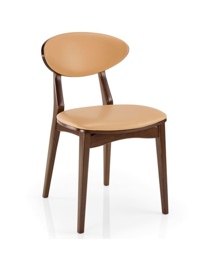 Silla de madera con asiento tapizado JMS Moreira ZH88