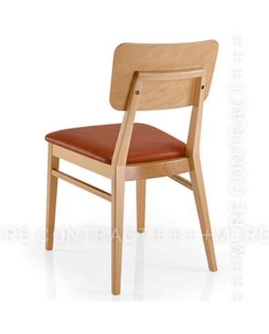 Silla de madera con asiento tapizado JMS Moreira ZI03