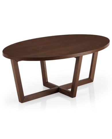 Mesa ovalada de madera para hogar y hostelería.