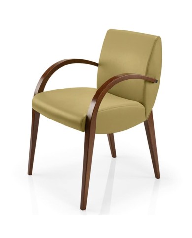 Sillón tapizado con brazos, cómodo y resistente, ideal para hostelería interior y hogar.