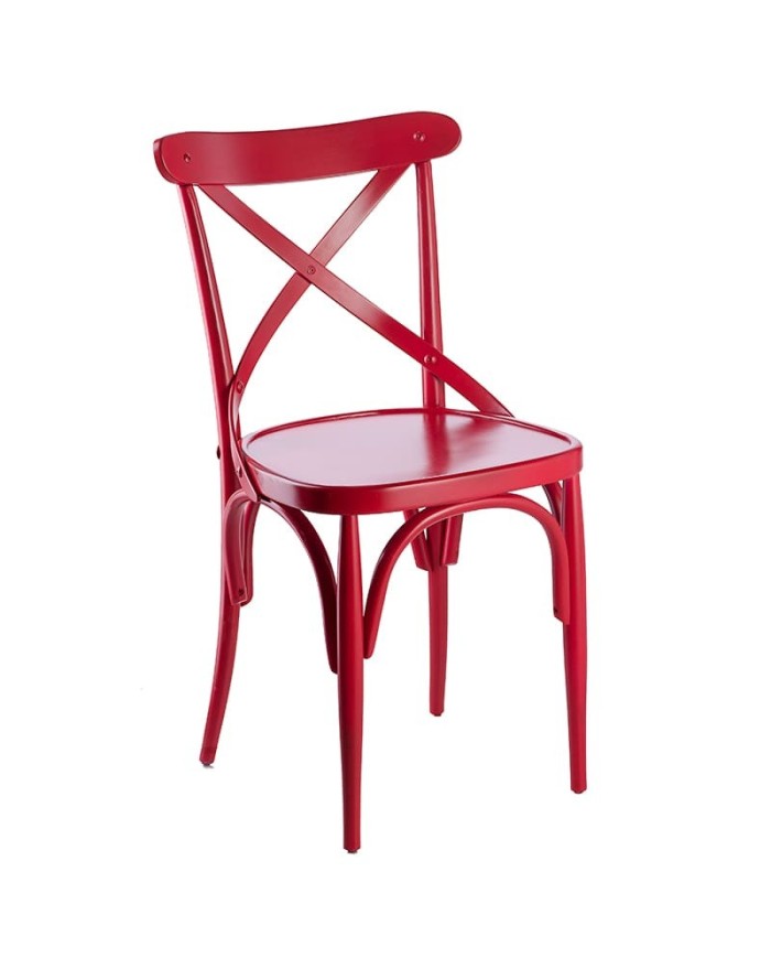 Silla de madera con cruceta para hostelería B15