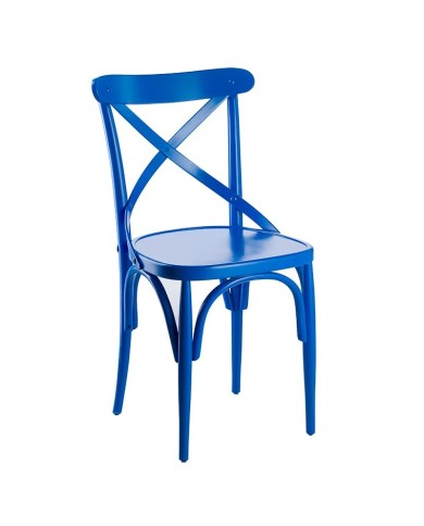 Silla de madera con cruceta para hostelería B15