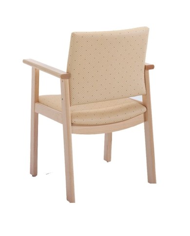 Sillón tapizado con madera F05