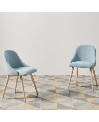 Silla tapizada curvada y madera K74