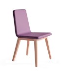 Silla tapizada con estructura en madera de haya para hogar y hostelería