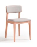 Silla de madera con tapizado. Ideal para hogar y hostelería