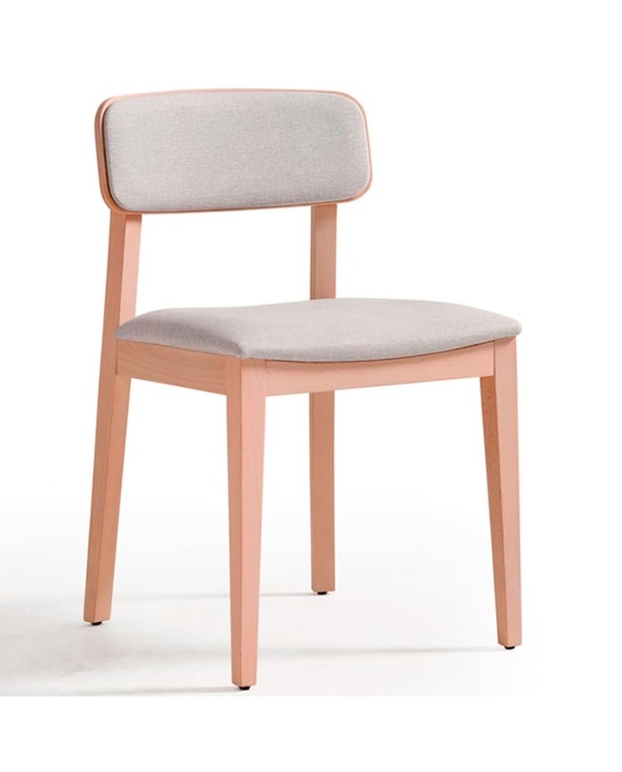 Silla de madera con tapizado. Ideal para hogar y hostelería