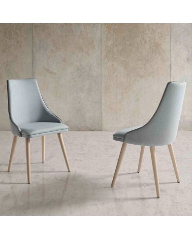 Silla tapizada curvada y madera M96