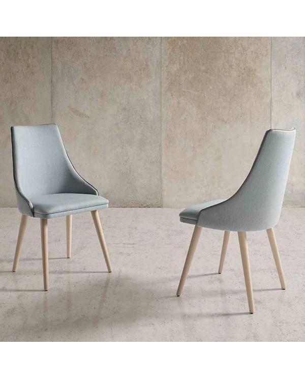 Silla tapizada curvada y madera M96
