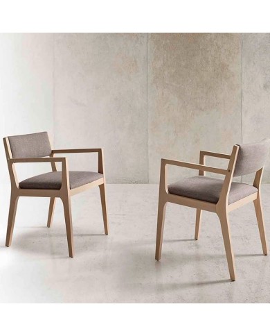 Sillón tapizado con madera de haya ZA17B