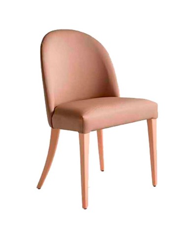 Silla curvada tapizada con madera de haya para hogar y hostelería