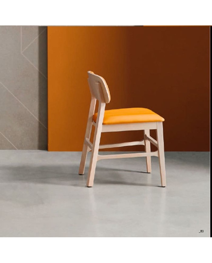 Silla tapizada con madera ZB01