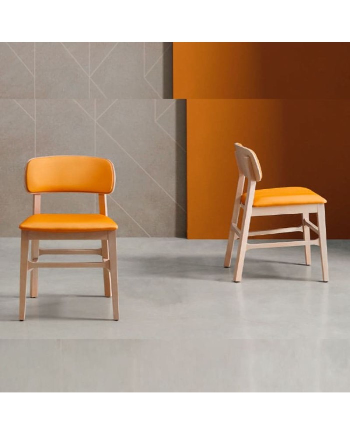 Silla tapizada con madera ZB01