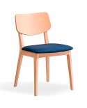 Silla en madera de haya con asiento tapizado