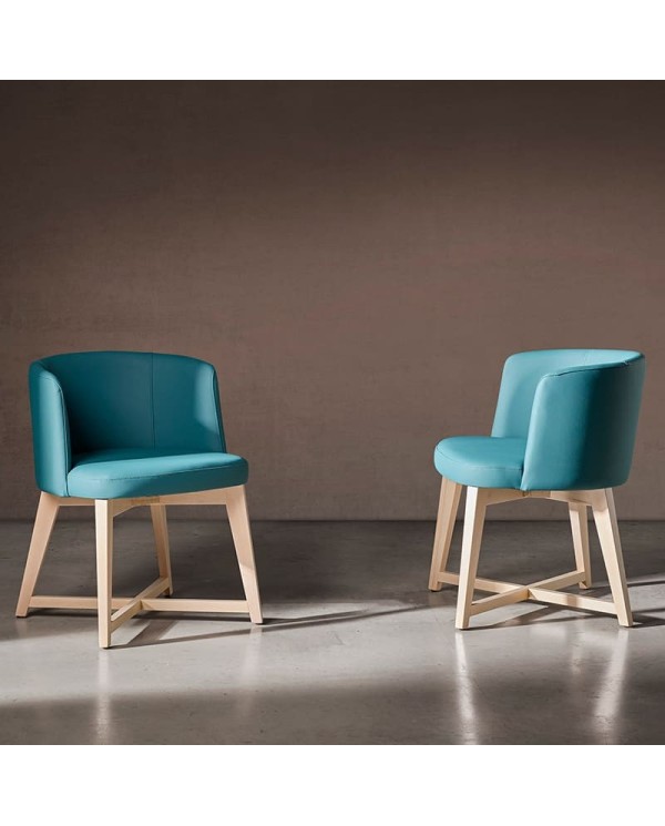 Sillón de diseño curvado y tapizado ZB38