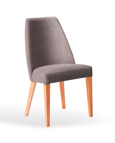 Silla tapizada súper cómoda y elegante con patas en madera de haya para hogar y hostelería