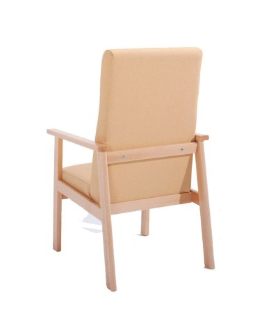 Sillón alto tapizado con madera M98