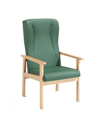 Butaca tapizada con madera de haya idóneo para residencias y hospitales