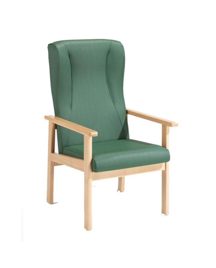 Butaca tapizada con madera de haya idóneo para residencias y hospitales