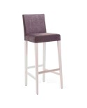 Taburete con asiento y respaldo tapizado para barra de bar y encimera de cocina