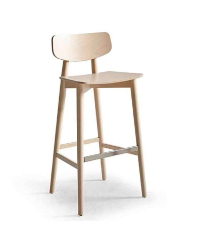 Taburete en madera de haya para restaurantes, bares, cocina y salón. Para barra y encimera