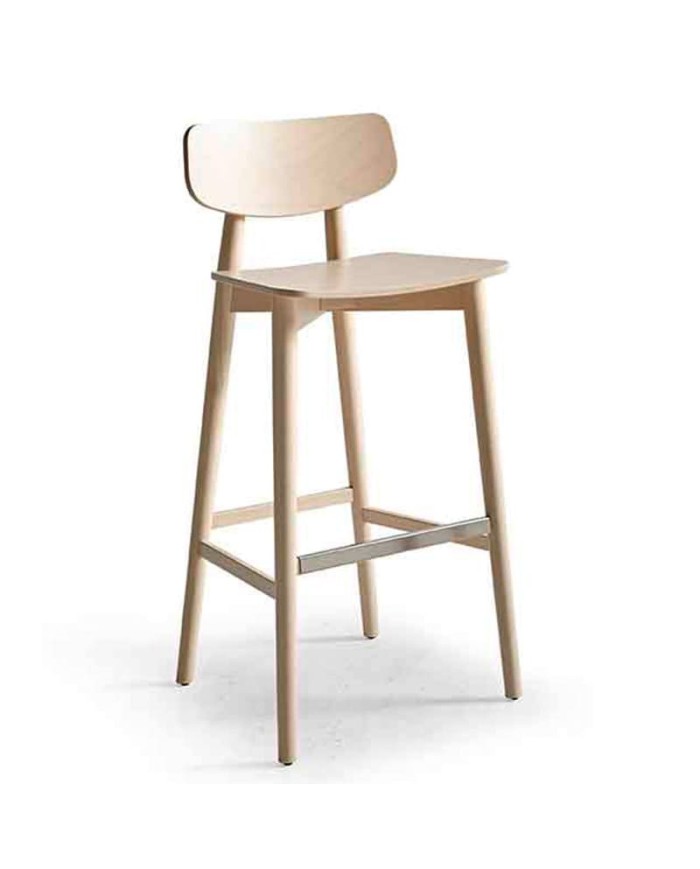 Taburete en madera de haya para restaurantes, bares, cocina y salón. Para barra y encimera