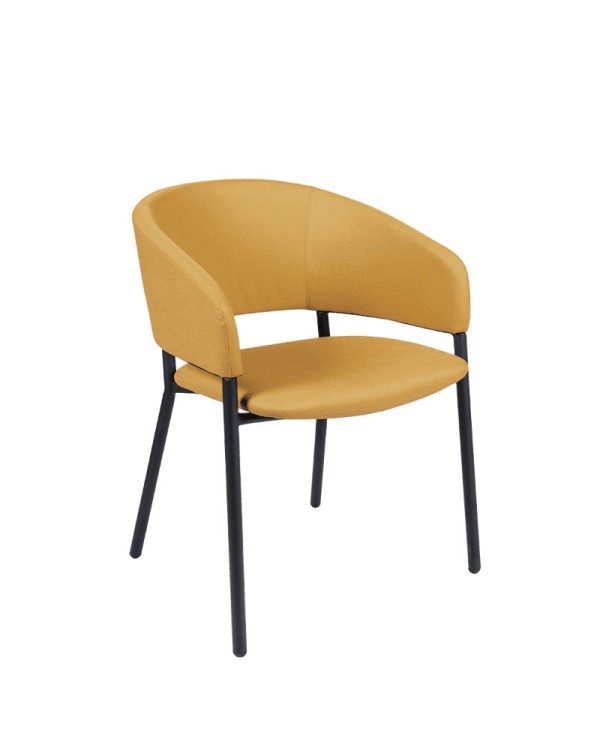 Sillón  para hostelería acero y tapizado L44