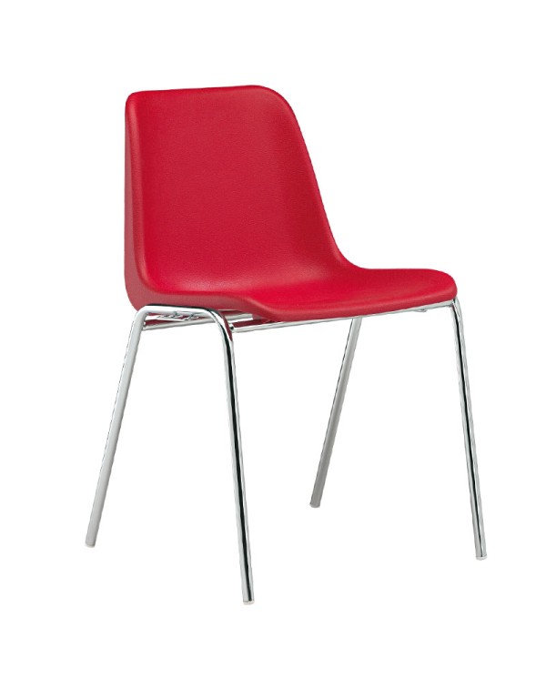 Silla Vicenza carcasa polipropileno con estructura cromada  y acabado especial