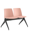 Bancada Virgo 2 plazas rosa de PVC para sala de espera