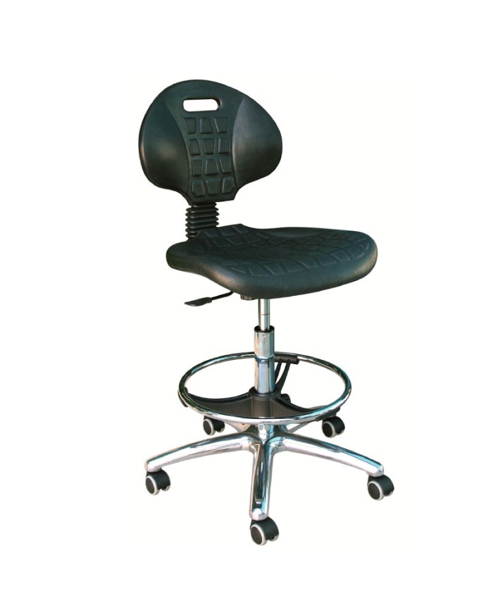 Taburete de laboratorio T5 con asiento de poliuretano